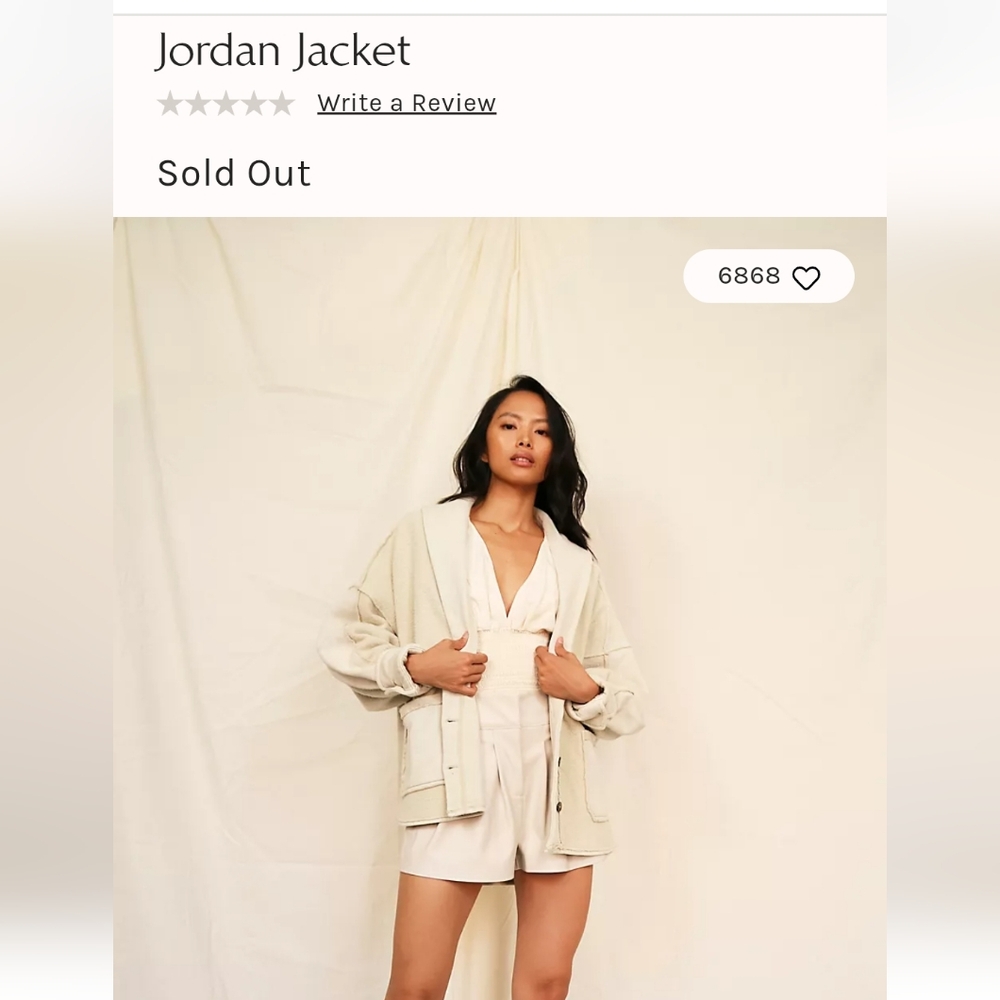 NWT XS Free People Jordan Jacket (Cream)